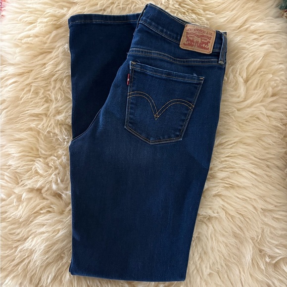 Levi's 505 Straight High Rise Dark Blue Jeans - Picture 5 of 5